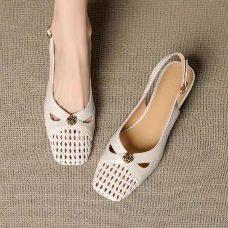 Mule Slip On - Kadın Fransız tarzı kapalı burunlu sandaletler,